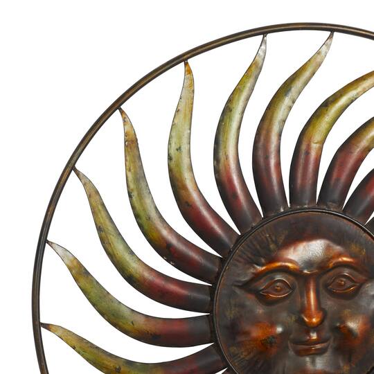 Brown Sun Metal Rustic Wall Decor